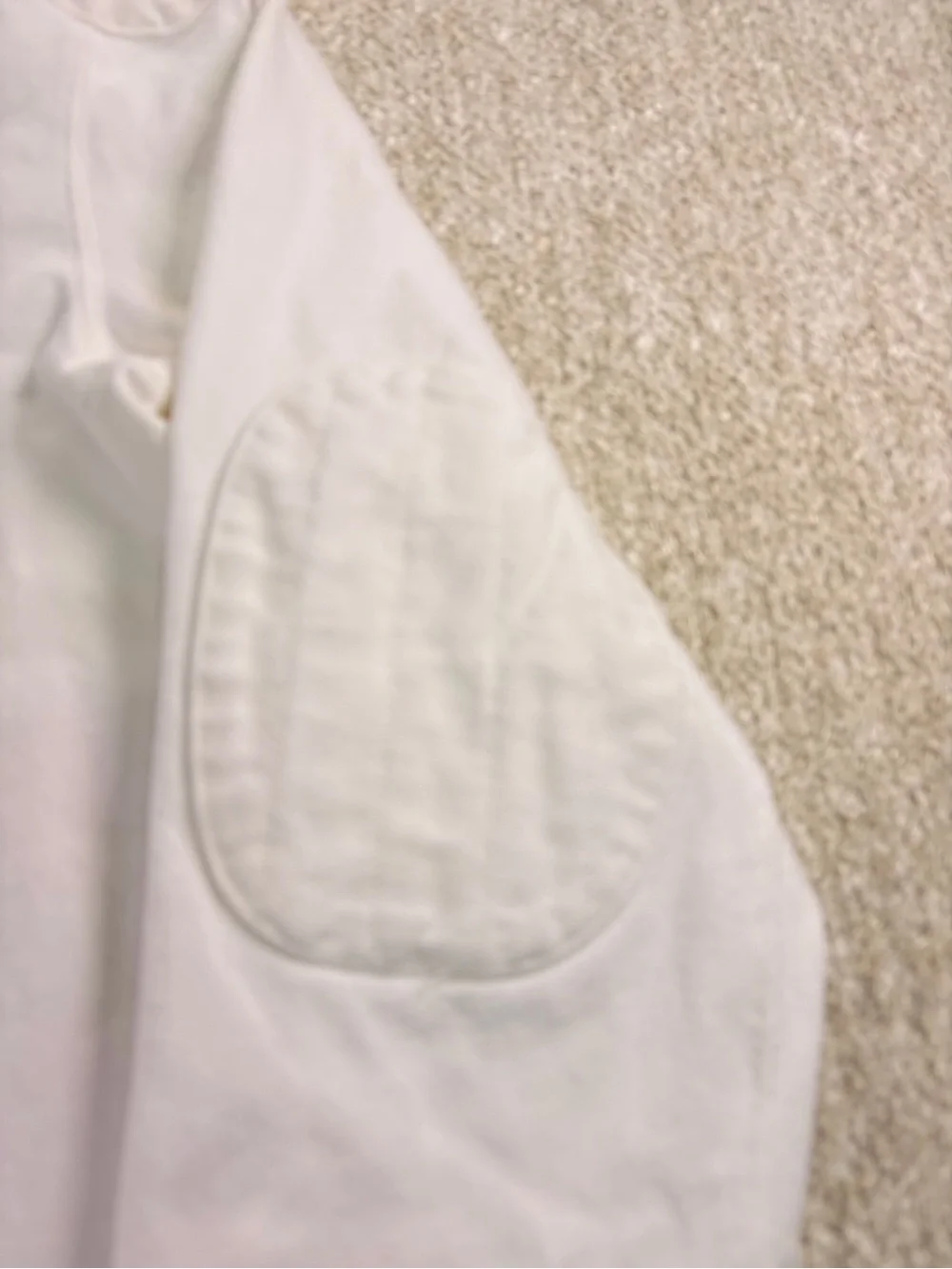 Vintage 90s Polo Ralph Lauren White Rugby Shirt w/ Elbow Patches